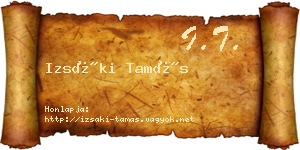 Izsáki Tamás névjegykártya